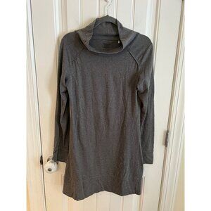 Toad & Co Aurora Grey Organic‎ Cotton Long Sleeve Mock Neck Dress Sz Medium